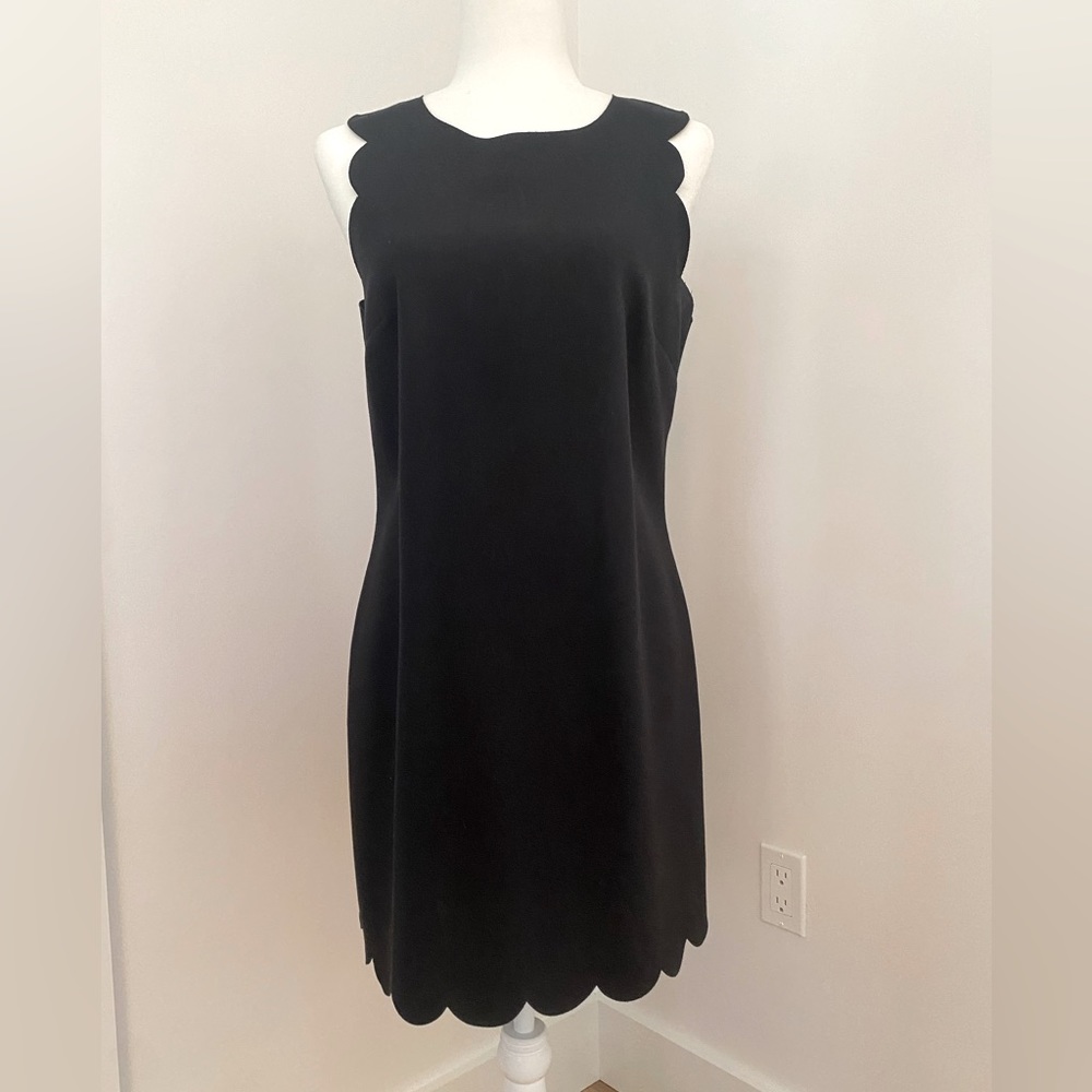 J. Crew Black Scallop-Edge Sleeveless Dress